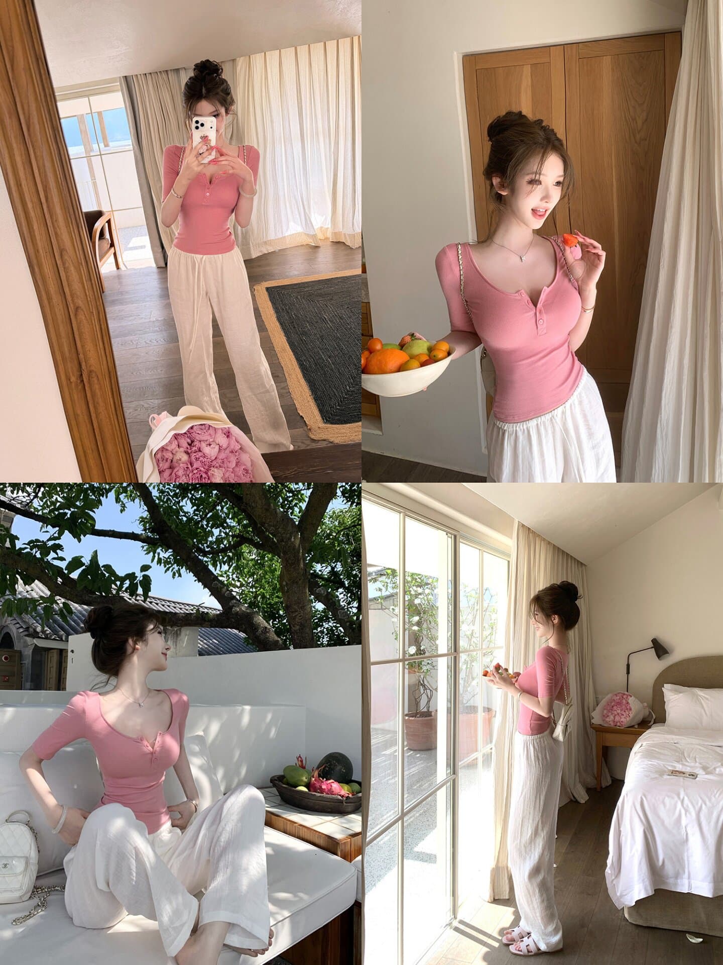 원본 사람들 면 260 그램 순수한 욕망 핫걸 V넥 긍정적 인 어깨 반팔 티셔츠 여름 그레이트 봐. 의류 상세 이미지 14