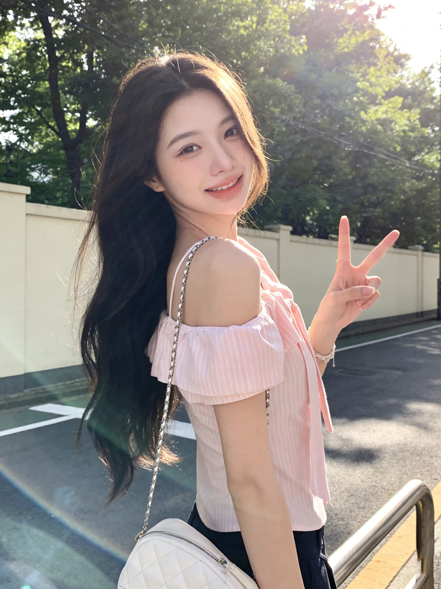 한 부서 핑크색 스트라이프 오프숄더 반팔 여성 셔츠 여름 연령 감소 디자인 센스 나비 매듭 쇼트 스타일 맨위 상세 이미지 3