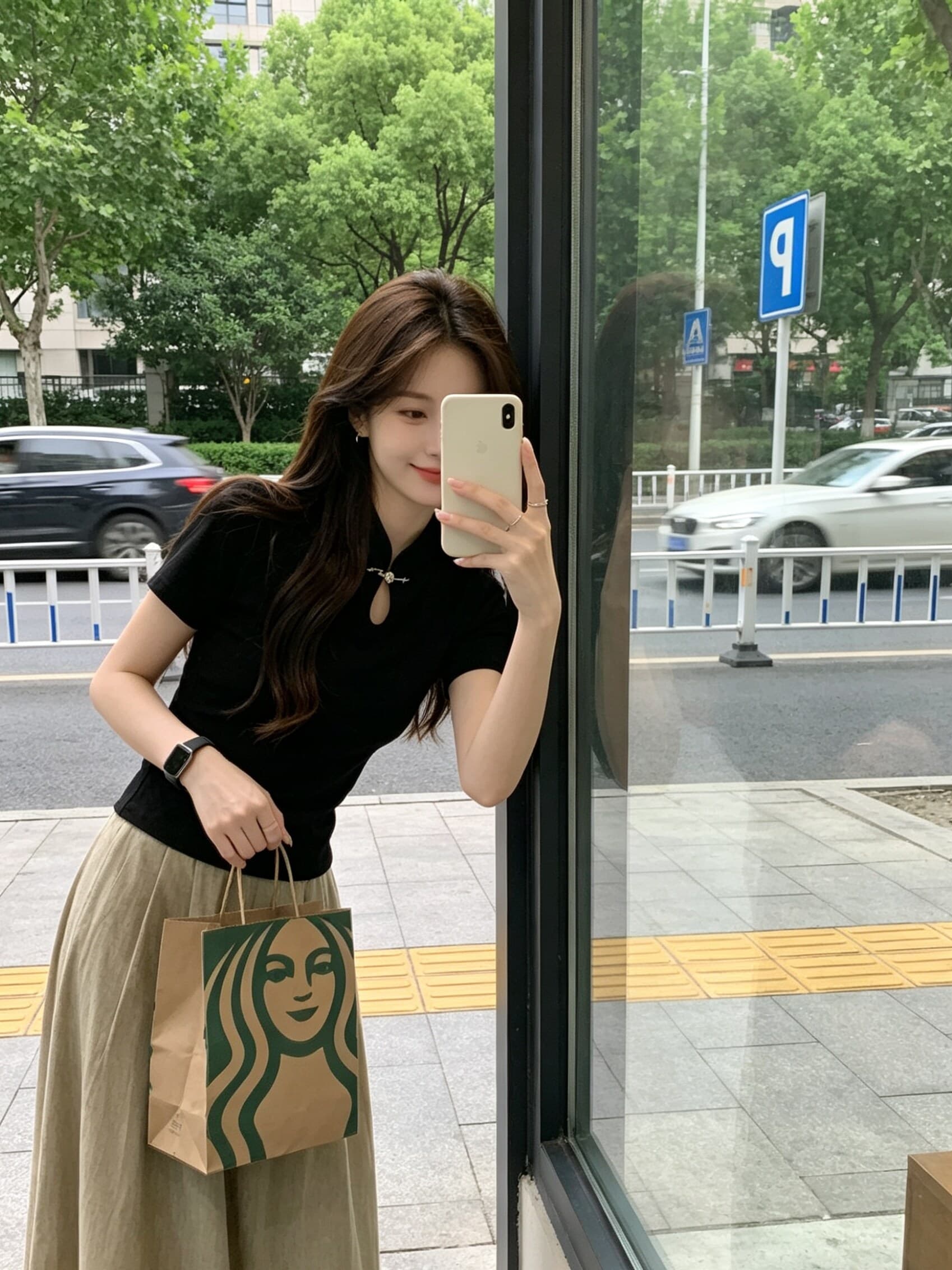 210 그램 1x1 순면 리브 새로운 중식 치파오 국풍 품격 반팔 티셔츠 맨위 여성 상세 이미지 3