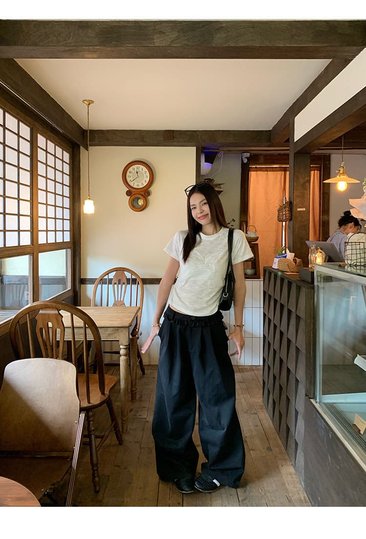 원본 원단 것 화이트 긍정적 인 어깨 반팔 티셔츠 여름 새로운 몸매 가꾸기 쇼트 스타일 빅 사이즈 슬림해 보이는 다용도 상세 이미지 14