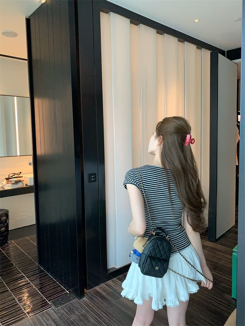 260 그램 1 1 인 면 순수한 욕망 바람 나비 매듭 일방적 인 스트랩 오프숄더 티셔츠 핫걸 디자인 센스 맨위 상세 이미지 28