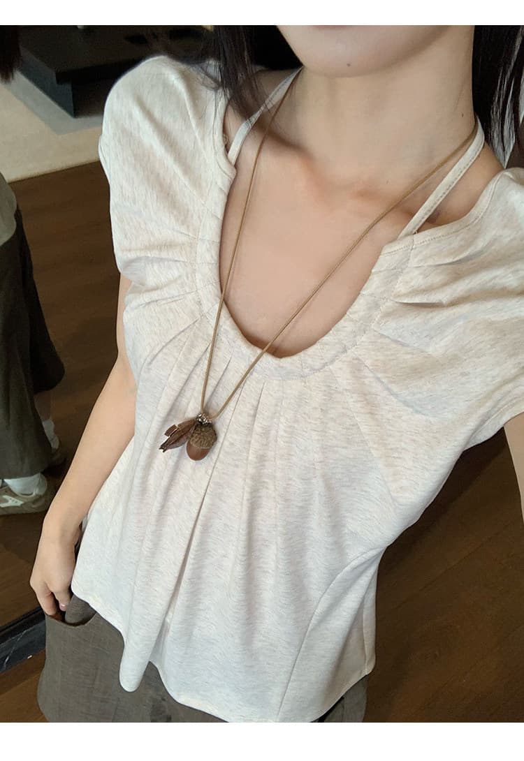 원본 사람들 면 260 그램 회색 행침 목 긍정적 인 어깨 반팔 티셔츠 느긋한 루즈핏 슬림해 보이는 맨위 여성 상세 이미지 7