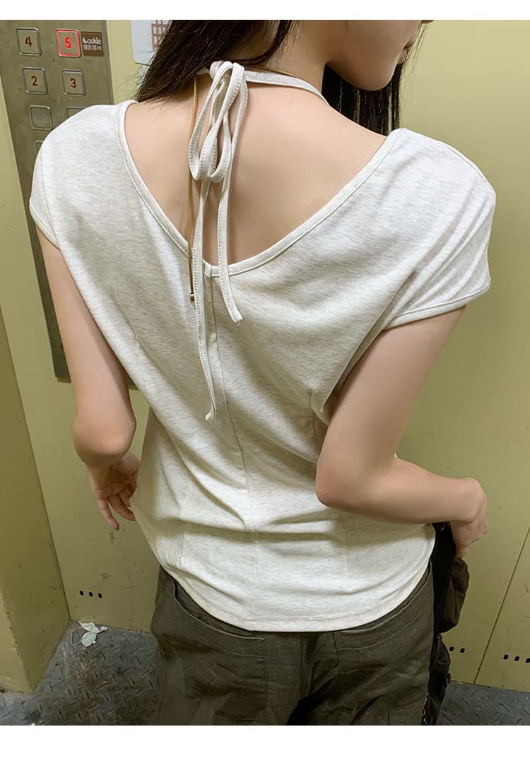 원본 사람들 면 260 그램 회색 행침 목 긍정적 인 어깨 반팔 티셔츠 느긋한 루즈핏 슬림해 보이는 맨위 여성 상세 이미지 8