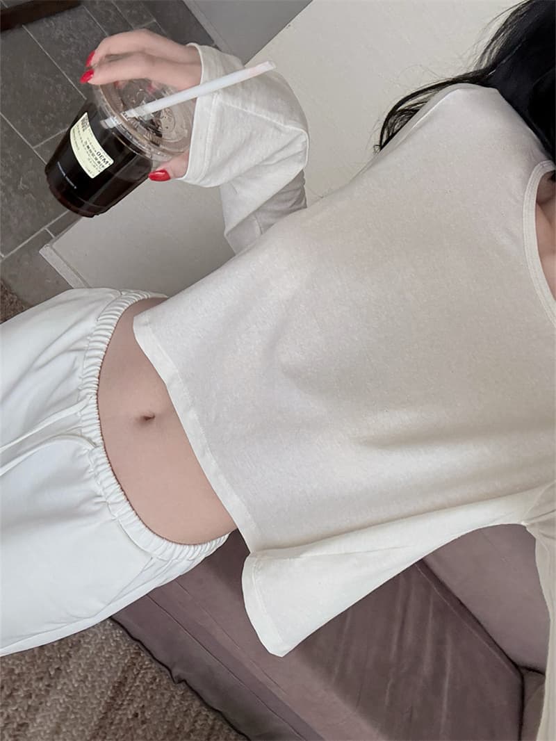 사람들 면 260 그램 보라색 비스듬한 어깨 긴팔 자외선 차단 블라우스 맨위 여성 이른 가을 오프숄더 티셔츠 상세 이미지 8