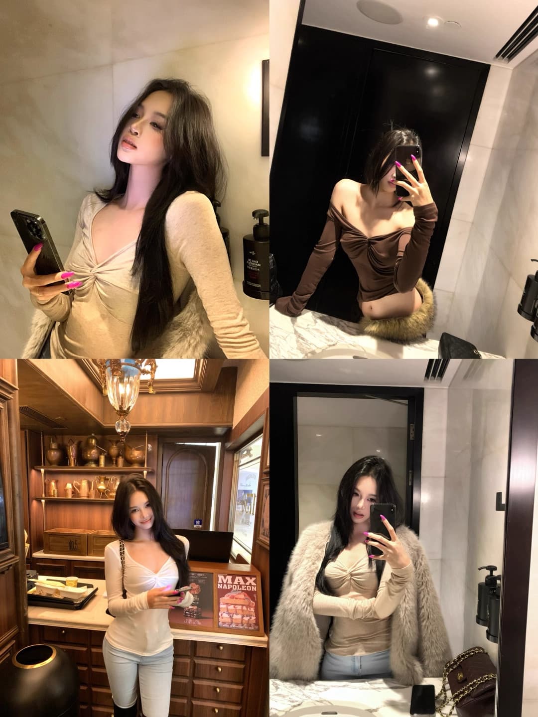 차가운 실크 코튼 리브 순수한 욕망 바람 V넥 디스플레이 몸 섹시함 기본 셔츠 가을 겨울 비틀림 인사이드 가져 가라. 긴팔 티셔츠 여성 상세 이미지 2