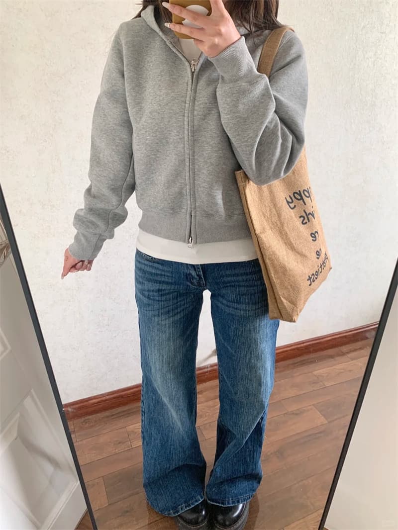 작은 키 아메리칸 핫걸 로우 웨이스트 부츠컷 청바지 여성 새로운 루즈핏 넓은 다리 나팔 바지 이미지 4