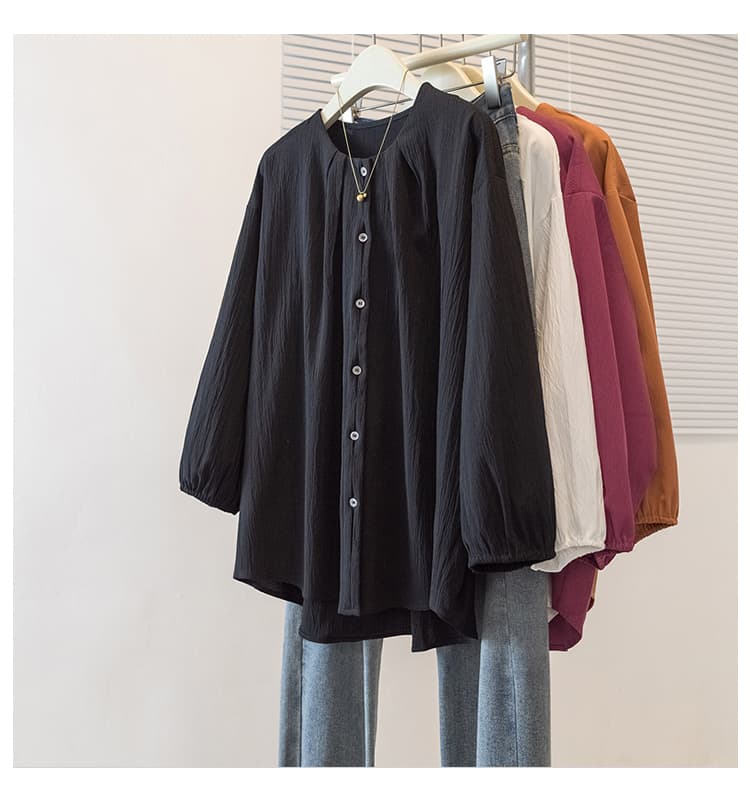 실사 빅 사이즈 이른 가을 여성 의류 새로운 한국 스타일 고급 센스 트렌드 밑단 디자인 센스 작은 청 슬림해 보이는 몸매 가꾸기 맨위 상세 이미지 25