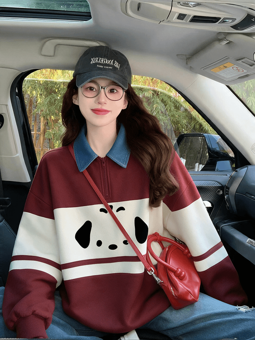 순수한 Mianhua 면 복합 우유 실크 320g 은 여우 플러시 420g POLO 칼라 후드티 가을 겨울 패치워크 빅 사이즈 맨위 상세 이미지 10