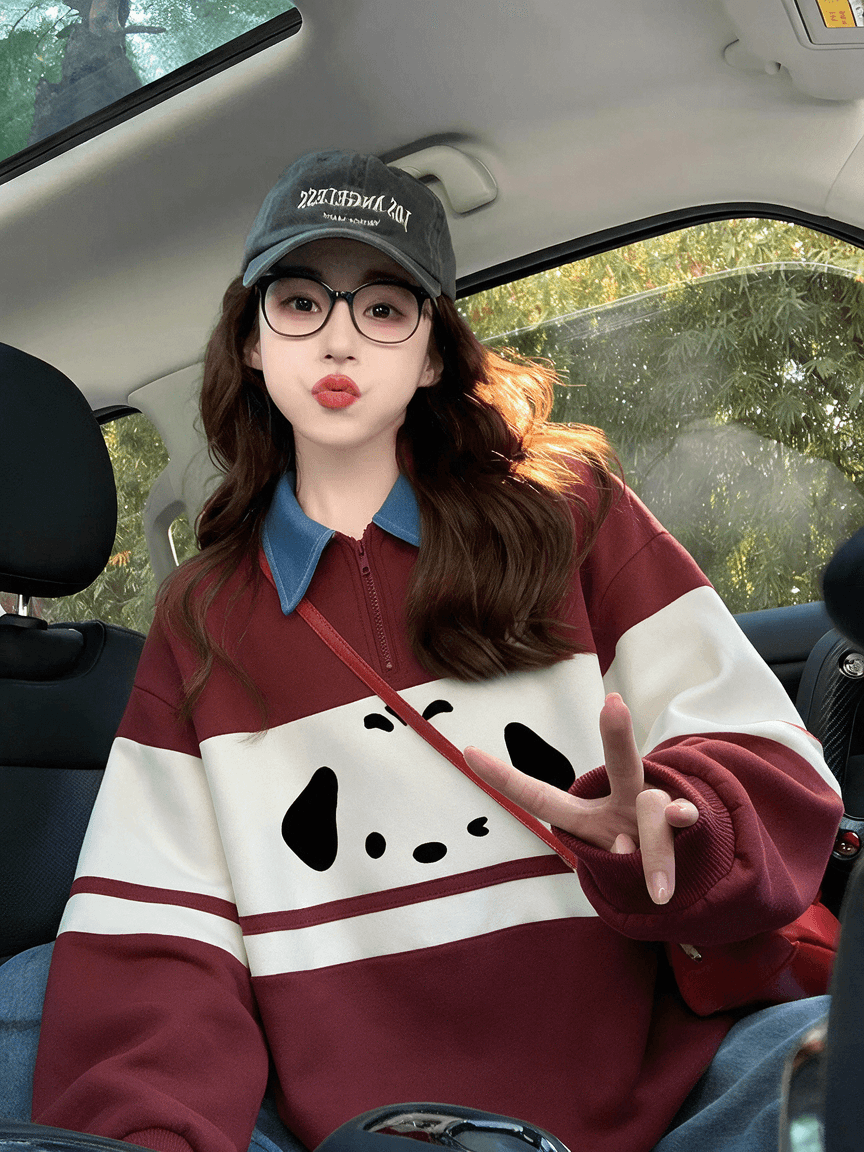 순수한 Mianhua 면 복합 우유 실크 320g 은 여우 플러시 420g POLO 칼라 후드티 가을 겨울 패치워크 빅 사이즈 맨위 상세 이미지 11