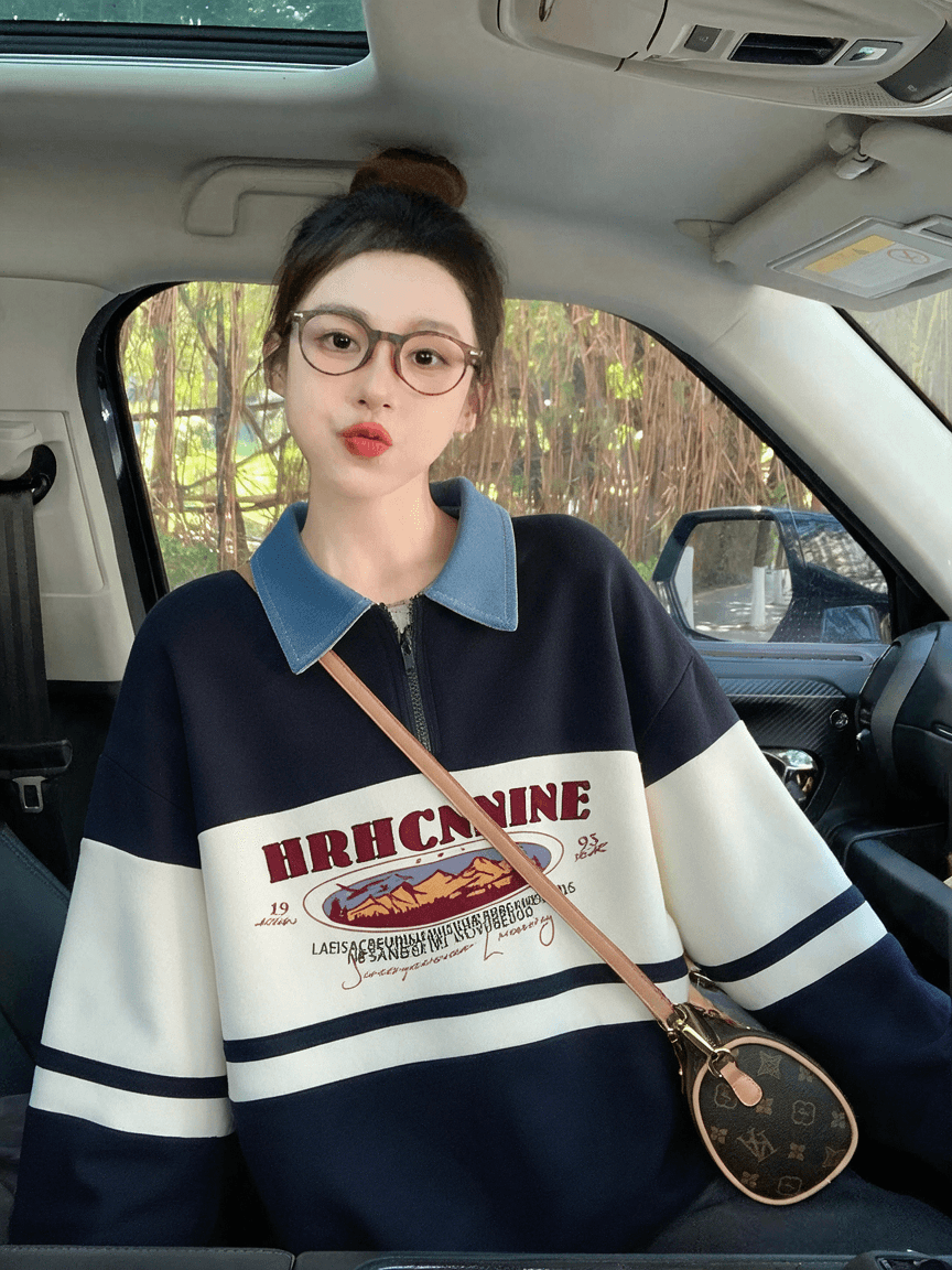 순수한 Mianhua 면 복합 우유 실크 320g 은 여우 플러시 420g POLO 칼라 후드티 가을 겨울 패치워크 빅 사이즈 맨위 이미지 3