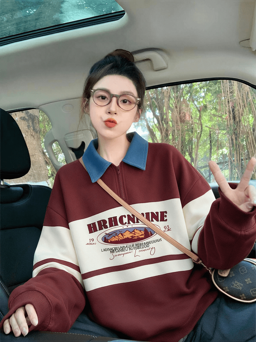 순수한 Mianhua 면 복합 우유 실크 320g 은 여우 플러시 420g POLO 칼라 후드티 가을 겨울 패치워크 빅 사이즈 맨위 상세 이미지 11