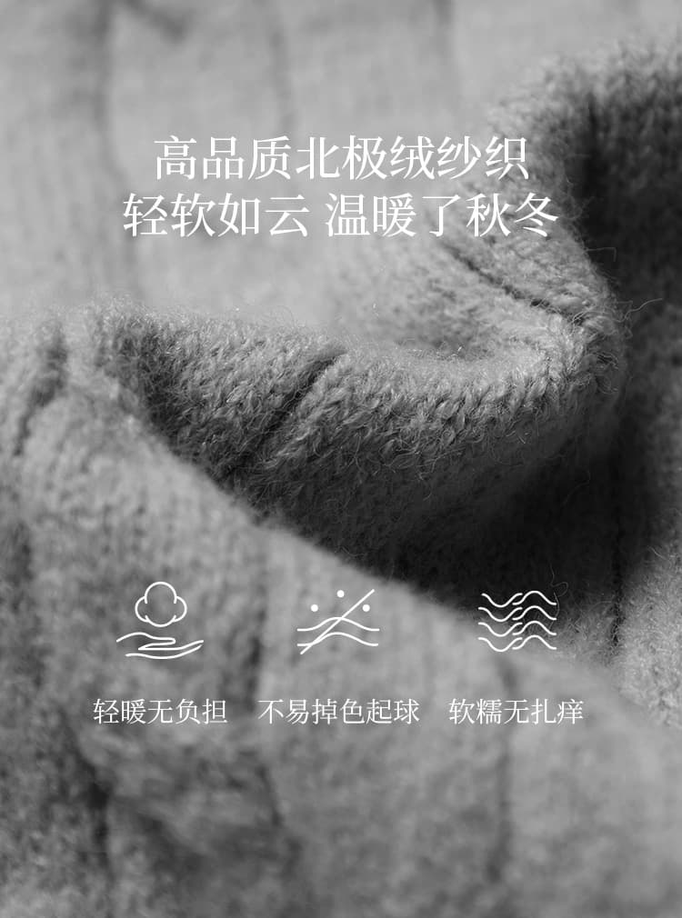 경관 그림 레트로 miu 부서 꽈배기 폴로 칼라 긴팔 니트 스웨터 여성 2025 년 가을 겨울 POLO 셔츠 회색 두꺼운 스웨터 상세 이미지 11