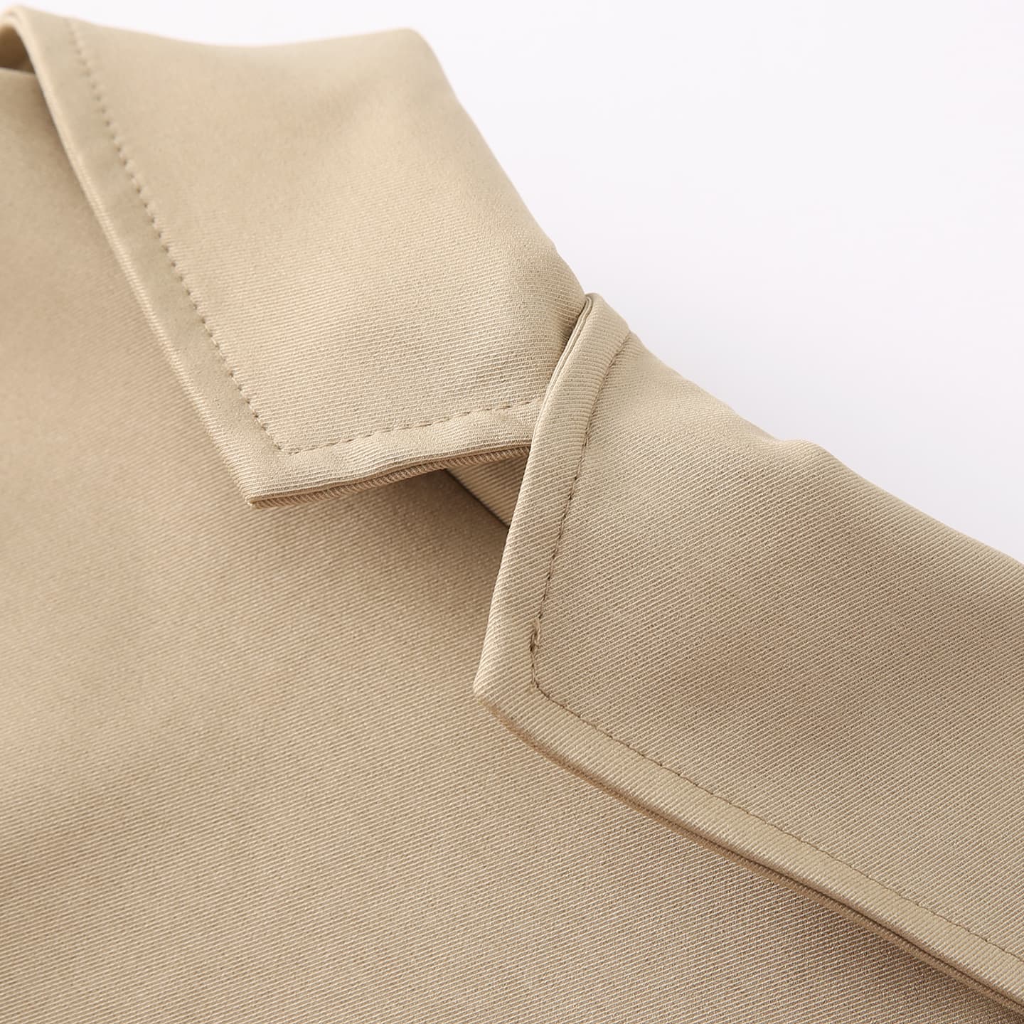노팅힐 길모퉁이 질감 전체 한 부서 폴로 칼라 작은 키 중간 길이 바람막이 여성 코트 2026 봄 상세 이미지 10