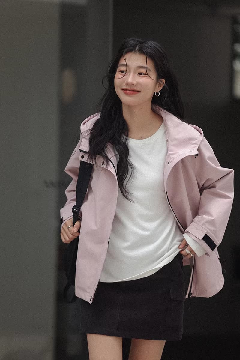 경관 그림 지퍼 후드 핑크색 자켓 짧은 외투 봄 2026 새로운 도보 여행 등산 맨위 상세 이미지 10