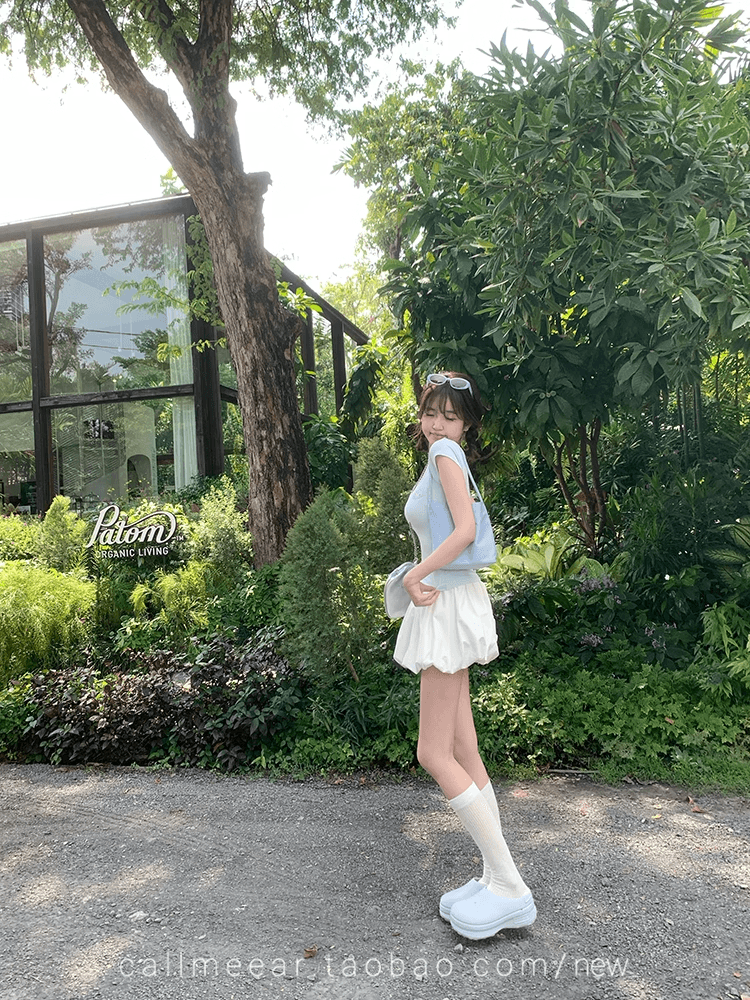 callmeear 레이스 고양이 디자인 센스 반팔 티셔츠 여성 봄 몸매 가꾸기 슬림해 보이는 맨위 상세 이미지 9