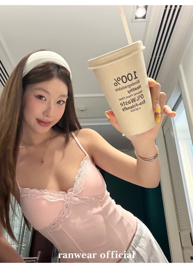 비공개 낭만주의 벨트 가슴 패드 레이스 측면 나비 매듭 마이크로 ~을 통해 분할선 몸매 가꾸기 디스플레이 몸 슬립 상세 이미지 5