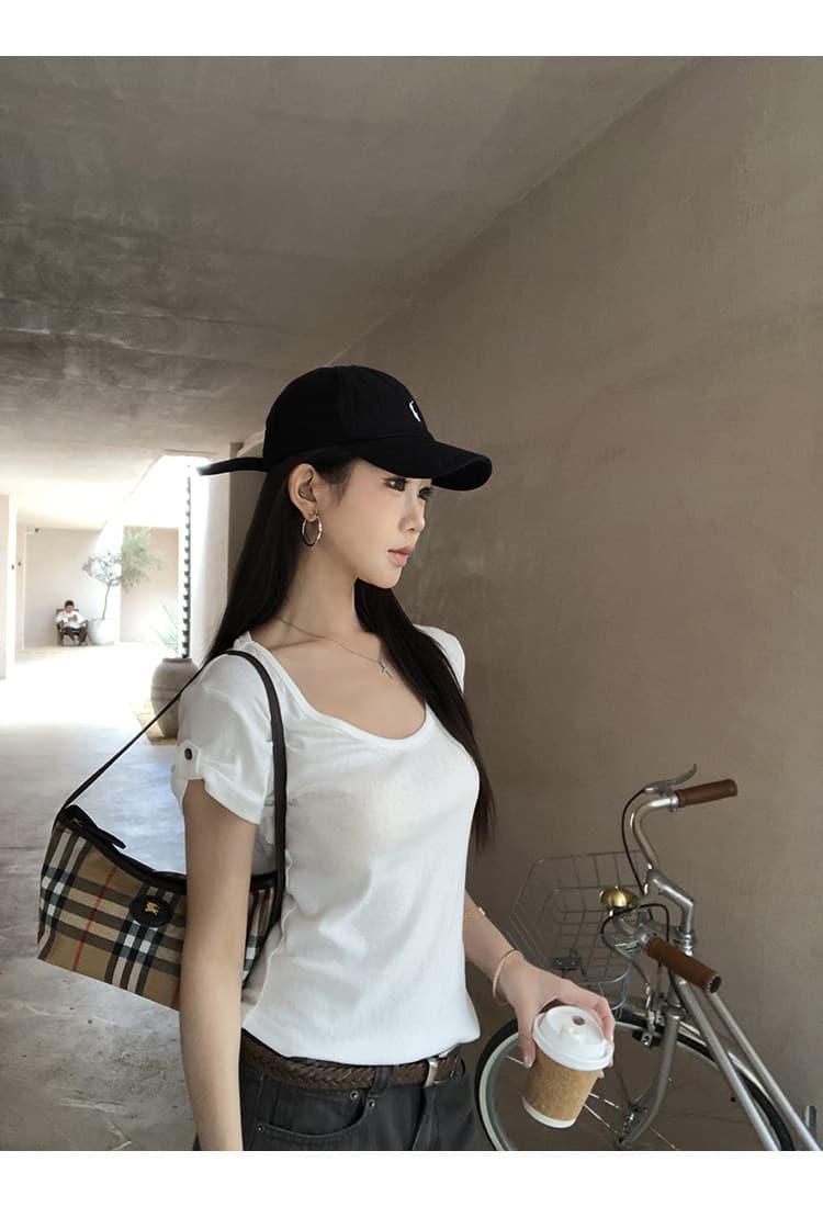 레드 맨 파빌리온 반팔 티셔츠 여성 2026 새로운 여름 착용 가져 가라. 화이트 슬림해 보이는 고유 한 아름다운 그레이트 봐. 의류 여성 상세 이미지 10