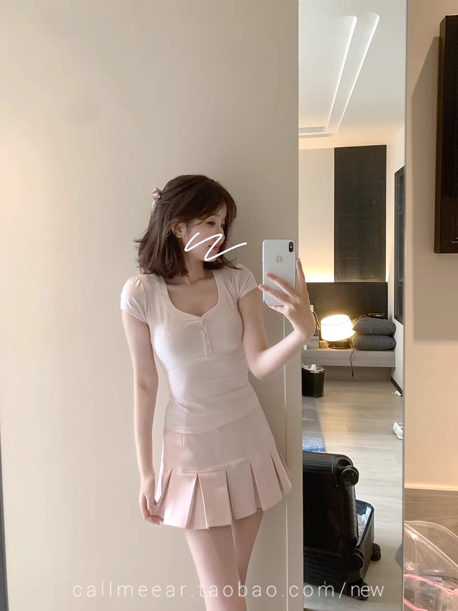 270 그램 사람들 면 다용도 자수 t 거품 소매 티셔츠 여성 봄 몸매 가꾸기 슬림해 보이는 반팔 맨위 상세 이미지 16