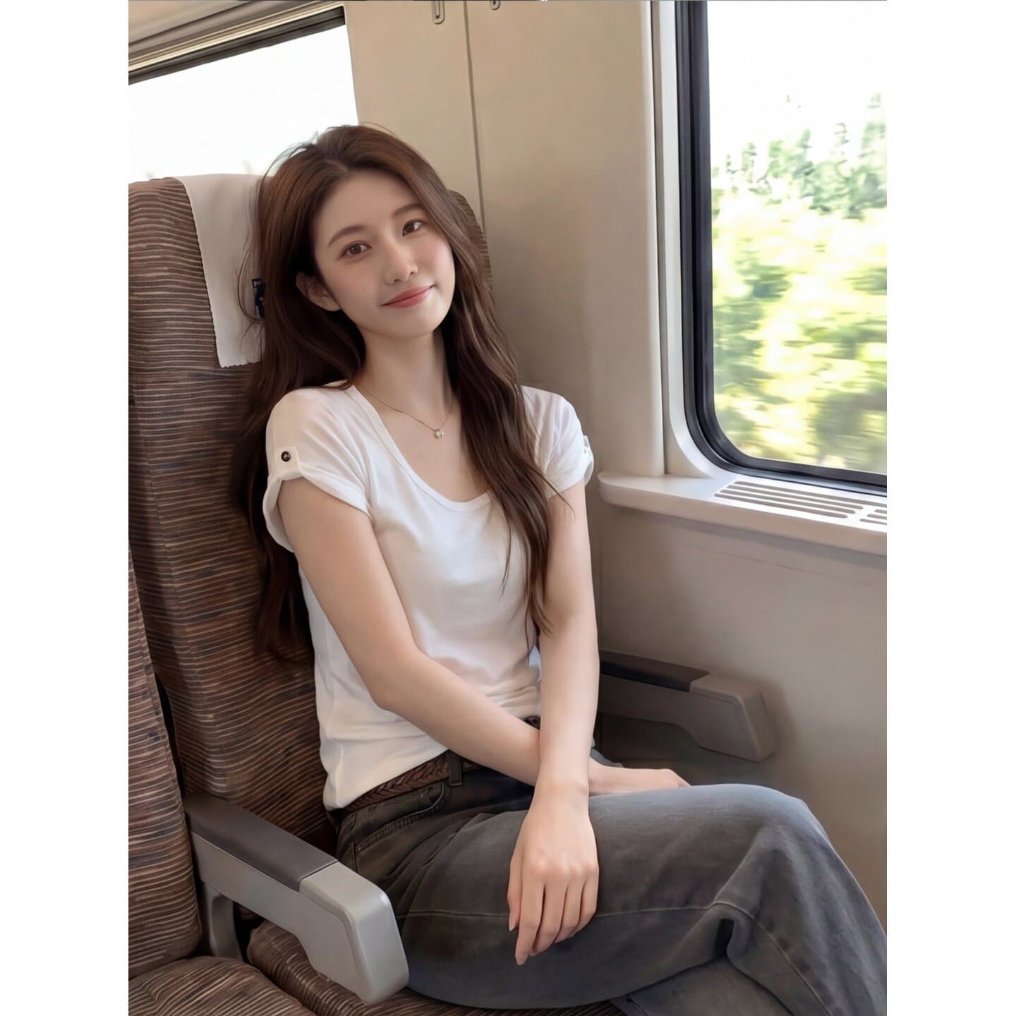 한 부서 화이트 라운드 넥 긍정적 인 어깨 반팔 티셔츠 여성 여름 기초 섹션 미니멀리즘 슈퍼 잘 생긴 다용도 캐주얼 출퇴근 맨위 상세 이미지 5