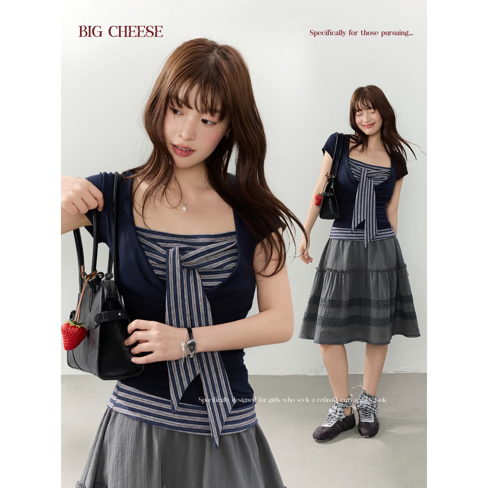 대 말더듬기 다우 시시 빛 틈 블루 레트로 학원 스타일 나비 레이스업 맨위 여름 허리 측면 펌프 Pleat 티셔츠