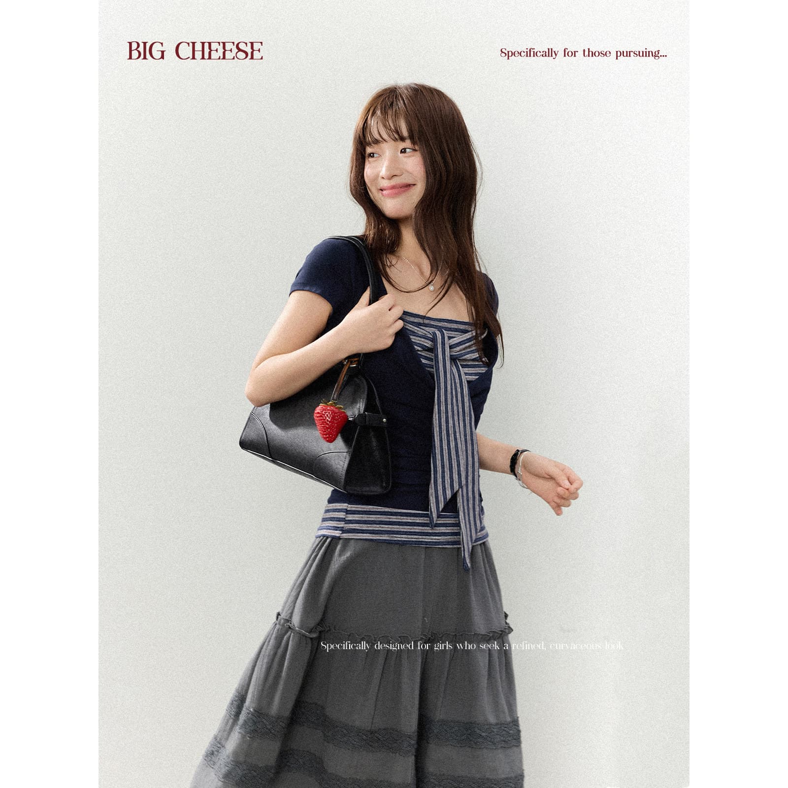 대 말더듬기 다우 시시 빛 틈 블루 레트로 학원 스타일 나비 레이스업 맨위 여름 허리 측면 펌프 Pleat 티셔츠 이미지 3