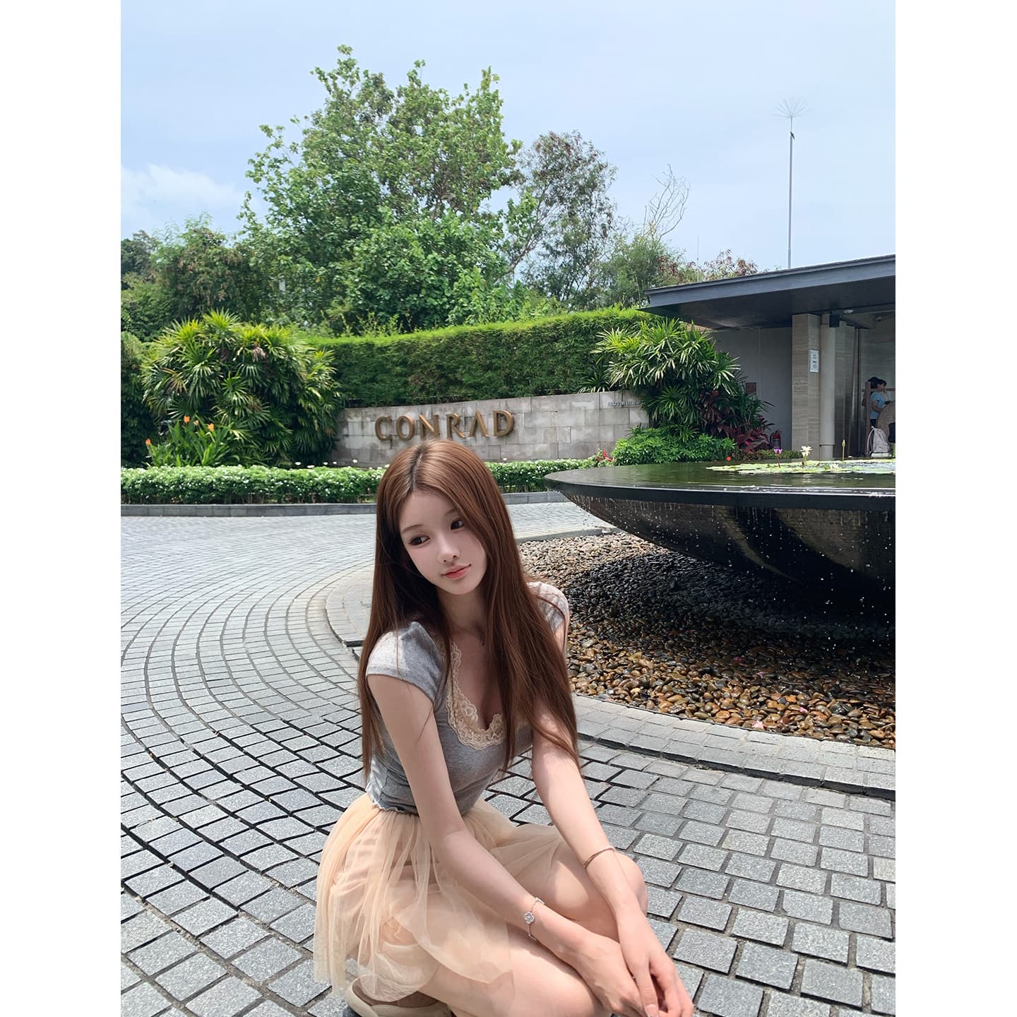 bigking 다이 킨 홈 얕은 욕망 마이크로 대 u 칼라 레이스 측면 반팔 티셔츠 여성 몸매 가꾸기 순수한 욕망 맨위 이미지 5
