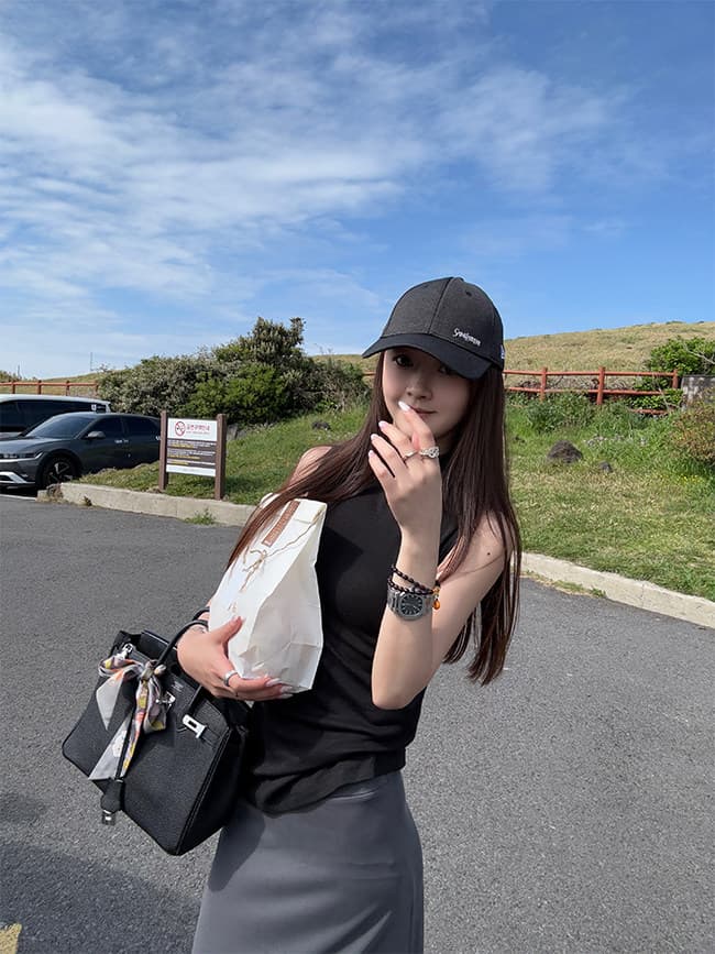 한국 대외 무역 새로운 캐주얼 패션 반하이넥 분위기 센스 조끼 여성 여름 2025 상세 이미지 11