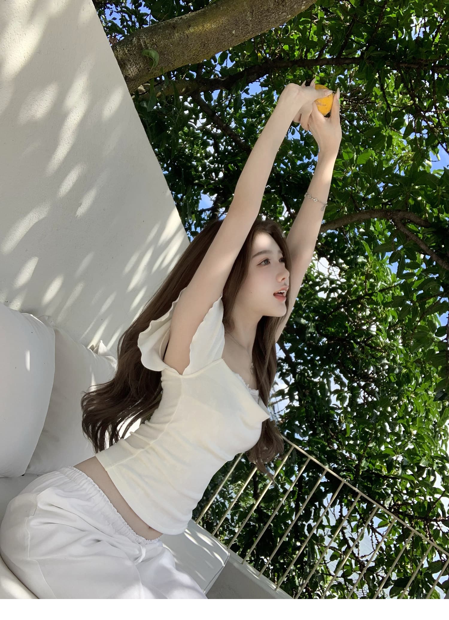 q 여자 집 설탕 큐브 레이스 흔들다 칼라 반팔 티셔츠 2026 프랑스식 아름다운 디자인 센스 작은 맨위 상세 이미지 9