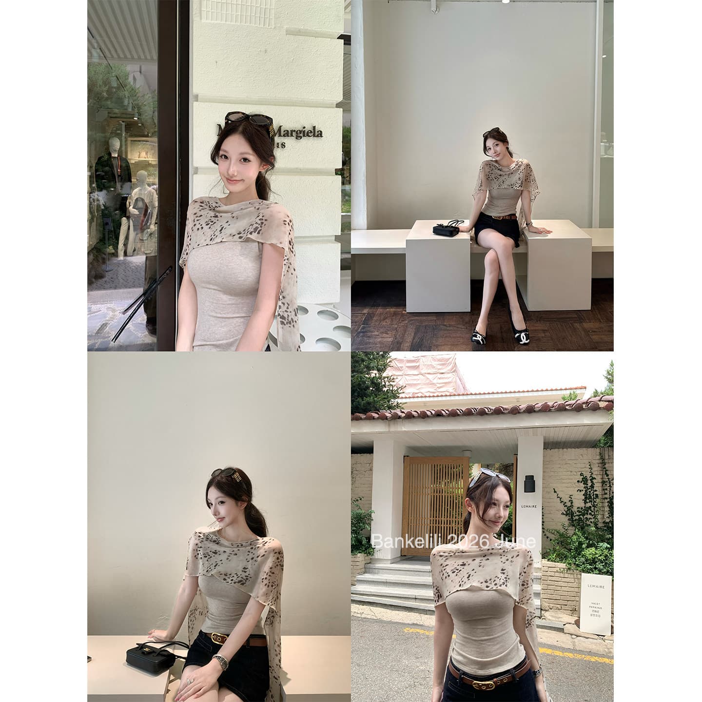 밤나무 코코아 bankelili 새싹 당겨서 미스 Tulle 숄 허리 수축 맨위 여성 이미지 3