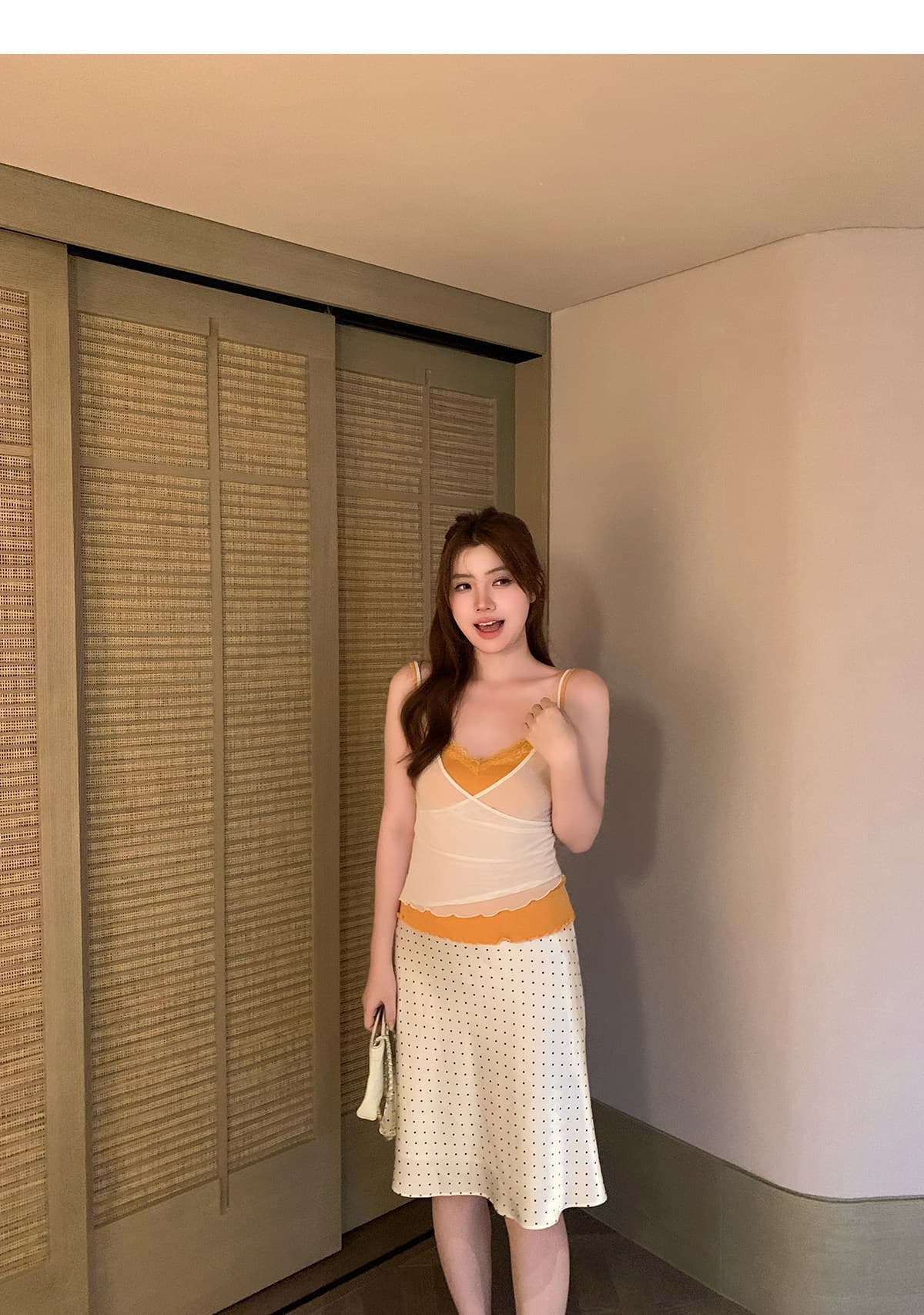 40d 폴리 에스터 암모늄 오노 매운맛 매운맛 니켈 그리드 루오 니켈 순수한 욕망 페이크 레이어드 캐미솔 여름 맨위 상세 이미지 8