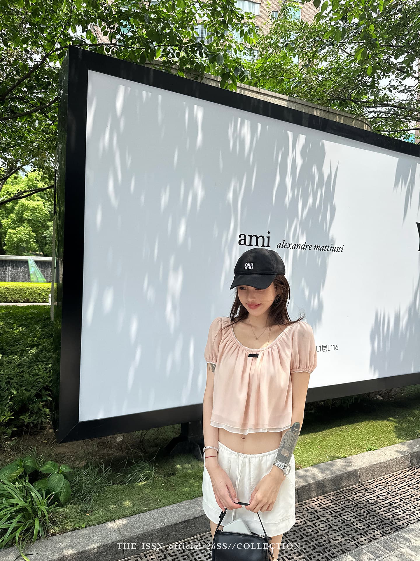 쉬폰 주름 3층 u 칼라 거품 소매 쇼트 스타일 티셔츠 여성 여름 한 부서 배색 패치워크 루즈핏 슬림해 보이는 맨위 상세 이미지 12