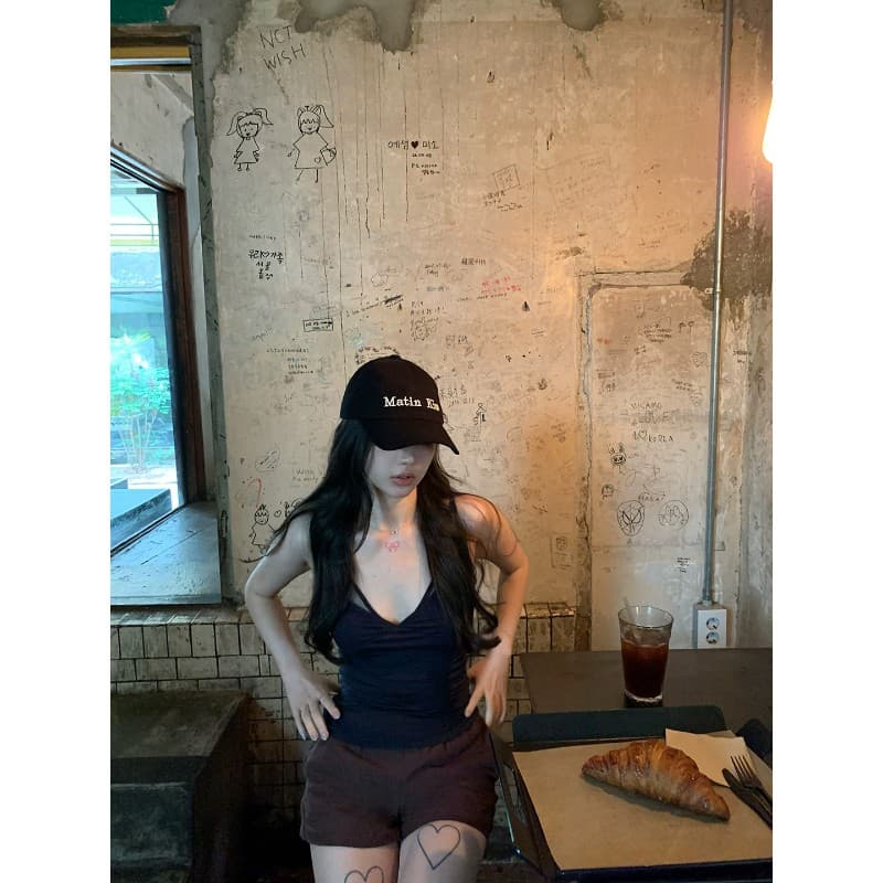 라이 경기 서울 낭만주의 초기 만남 망사 페이크 레이어드 캐미솔 여름 순수한 욕망 슬림해 보이는 민소매 맨위 이미지 2