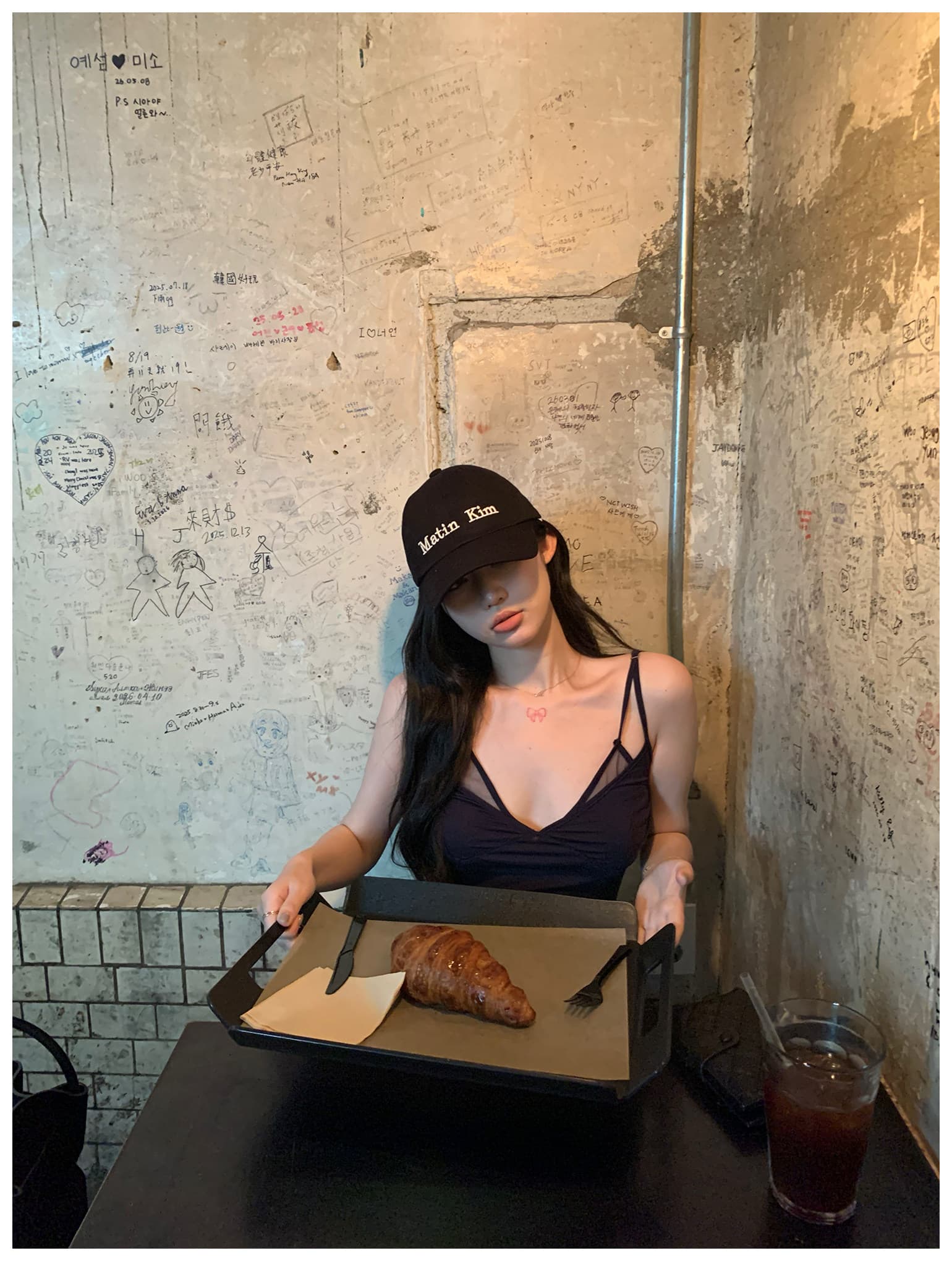 라이 경기 서울 낭만주의 초기 만남 망사 페이크 레이어드 캐미솔 여름 순수한 욕망 슬림해 보이는 민소매 맨위 상세 이미지 4