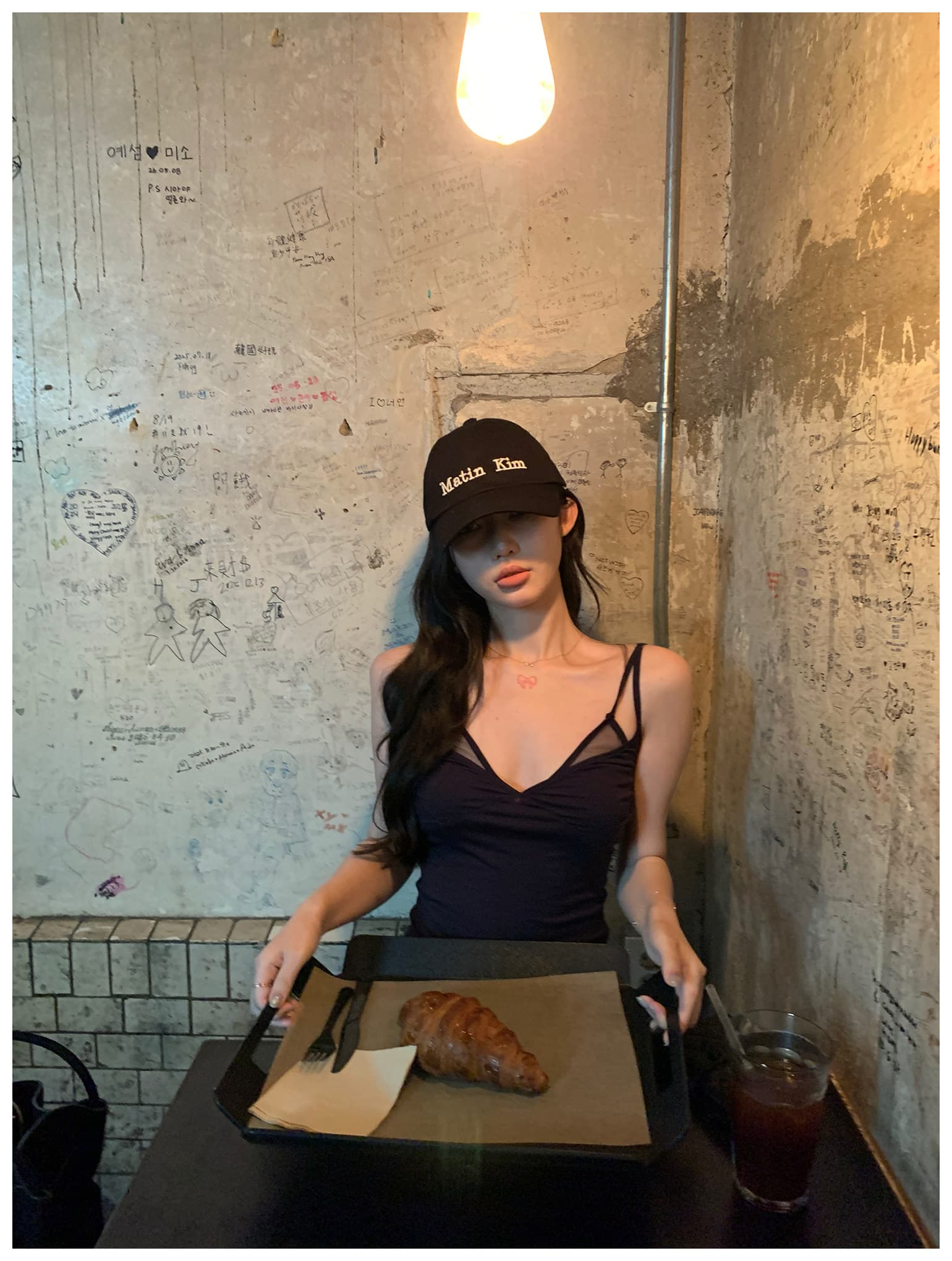 라이 경기 서울 낭만주의 초기 만남 망사 페이크 레이어드 캐미솔 여름 순수한 욕망 슬림해 보이는 민소매 맨위 상세 이미지 8