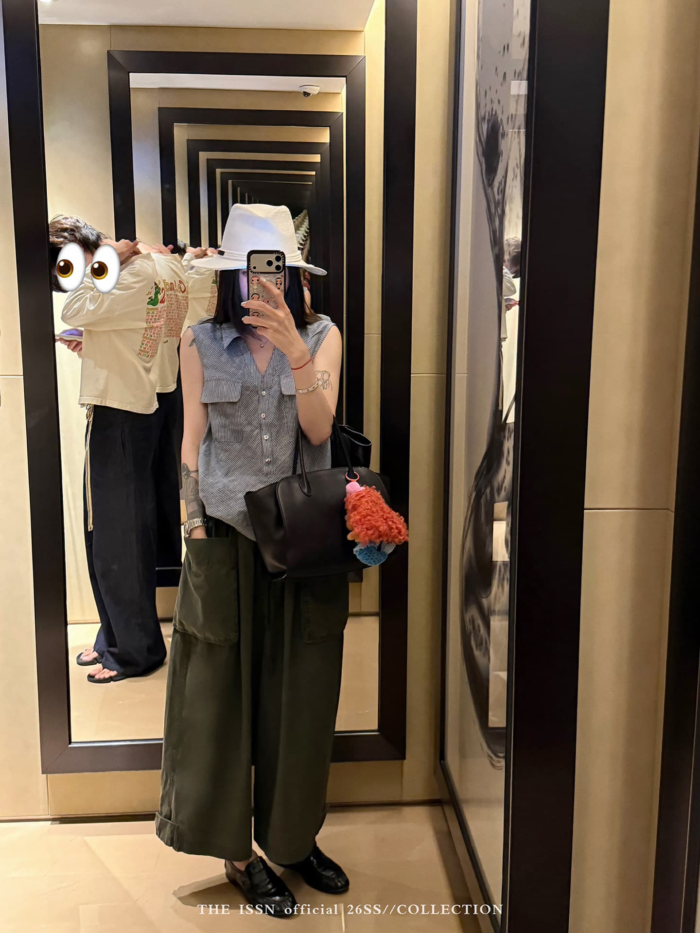 원본 컬러 짜임 기사 배색 폴로 칼라 스트라이프 민소매 조끼 여성 여름 한 부서 루즈핏 슬림해 보이는 캐주얼 맨위 상세 이미지 22