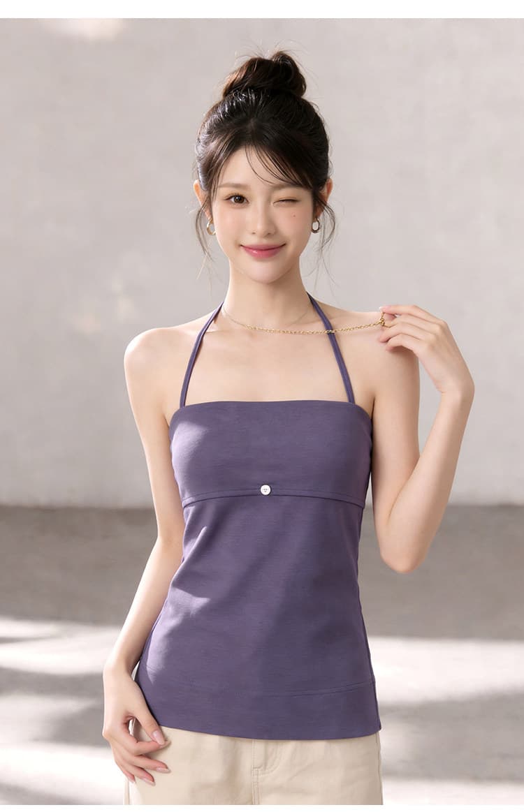 핫걸 2026 여름 새로운 느슨함 센스 행침 목 분할 허리 수축 튜브탑 슬립 여성 몸매 가꾸기 슬림해 보이는 다용도 맨위 상세 이미지 3