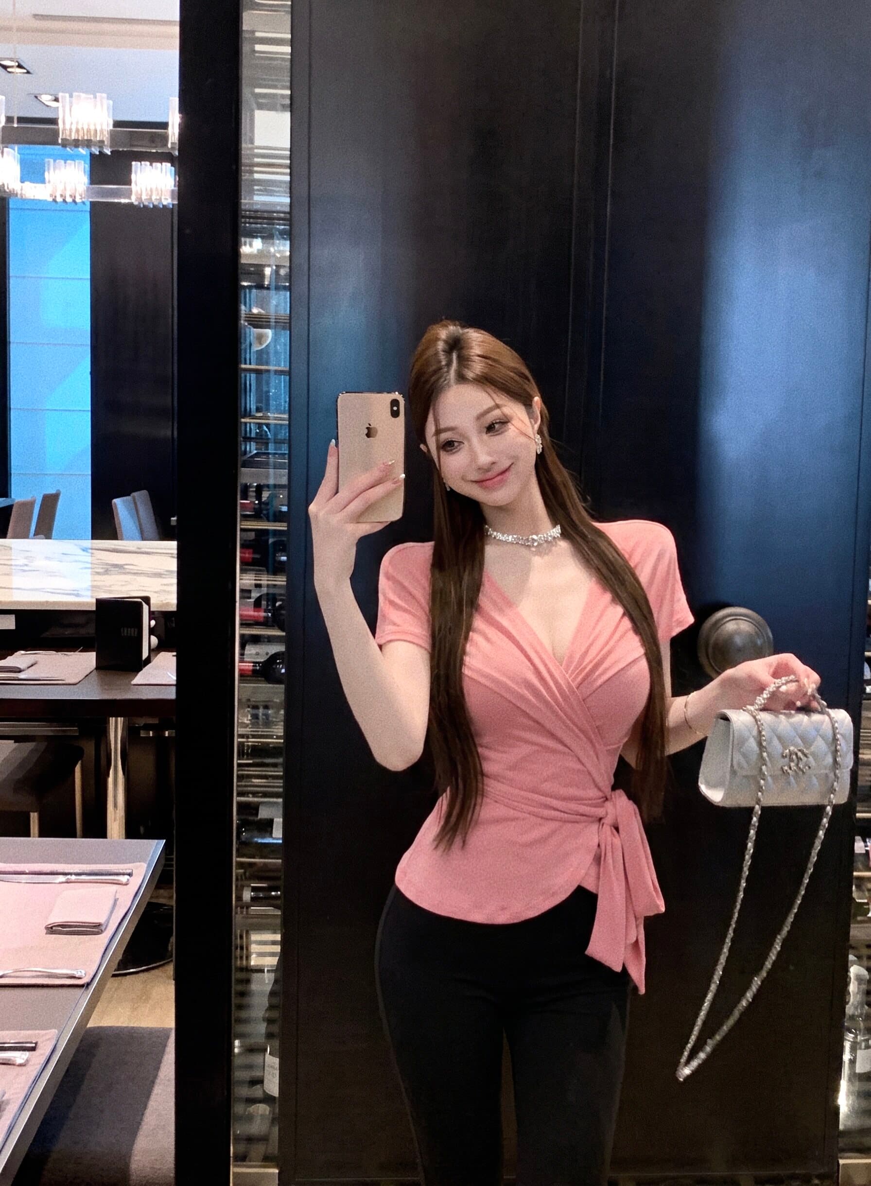 사람들 면 순수한 욕망 바람 십자가 V넥 반팔 긍정적 인 어깨 티셔츠 여성 여름 스트랩 허리 수축 핫걸 심황 색상 맨위 상세 이미지 12