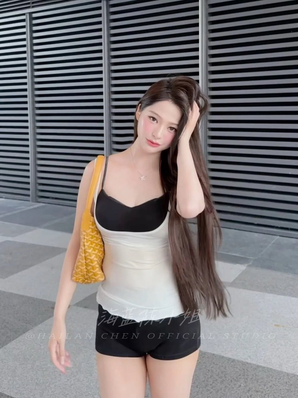 사람들 면 핫걸 바람 캐주얼 세트 캐미솔 두 조각 여성 세트 한 부서 순수한 욕망 소녀 상세 이미지 5