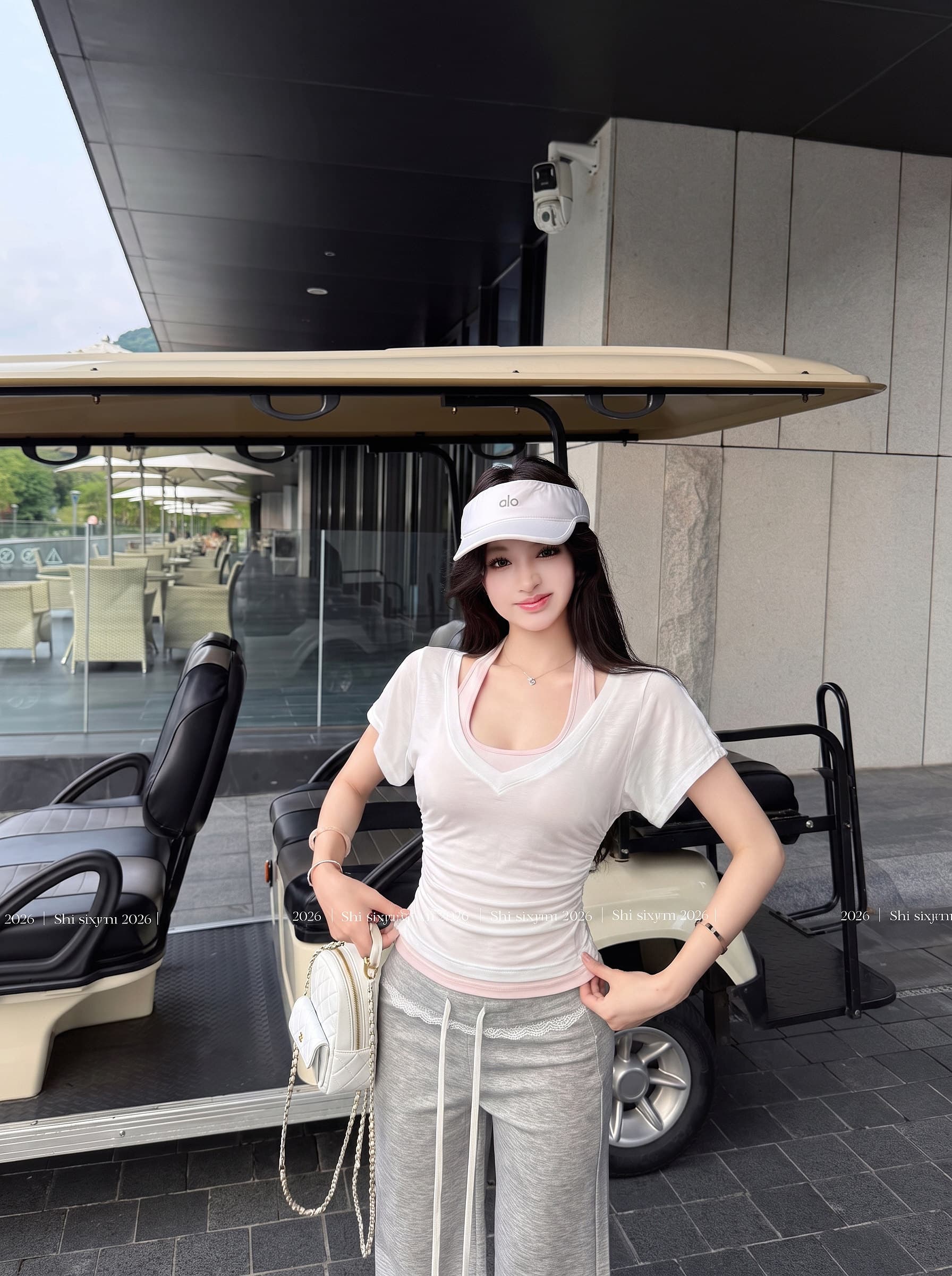 사람들 면 화이트 허리 수축 반팔 블라우스 티셔츠 여성 여름 순수한 욕망 세트 행침 목 조끼 스택 착용 투피스 세트 상세 이미지 3