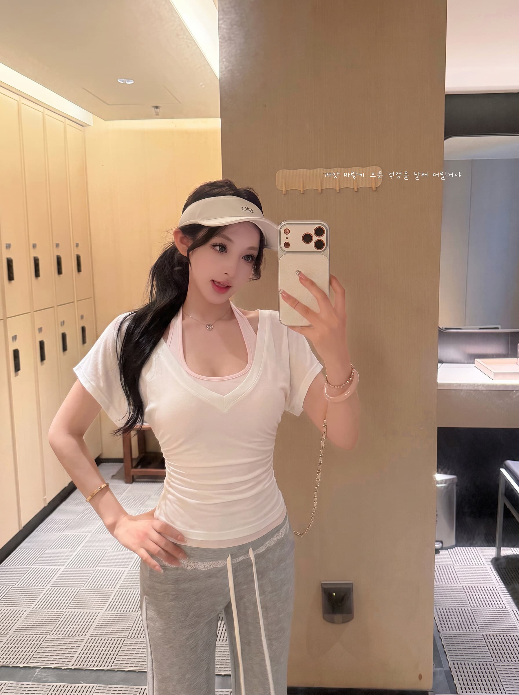 사람들 면 화이트 허리 수축 반팔 블라우스 티셔츠 여성 여름 순수한 욕망 세트 행침 목 조끼 스택 착용 투피스 세트 상세 이미지 4
