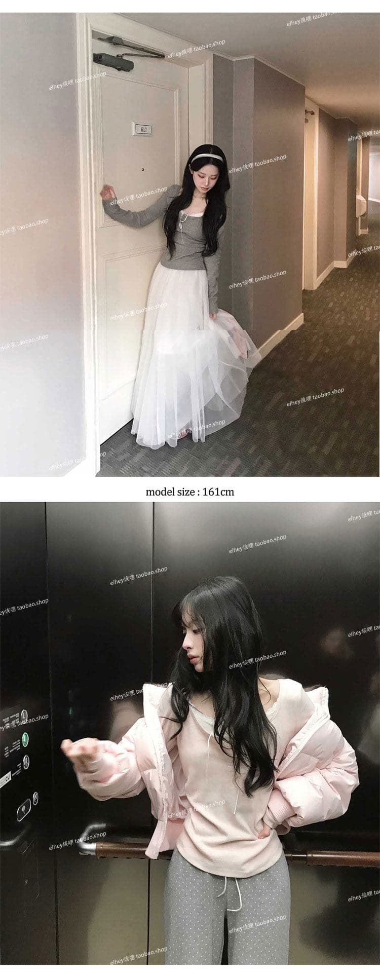 사람들 면 부드러운 순수한 욕망 바람 페이크 레이어드 슬림해 보이는 다용도 레이스 측면 길이 소매 티셔츠 맨위 여성 상세 이미지 9