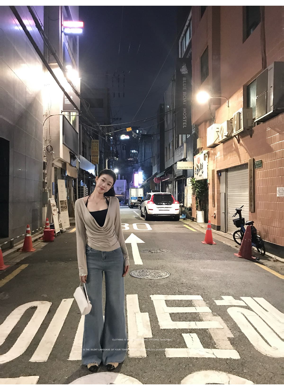 사람들 면 스택 음악 가면 의류 긴팔 블라우스 티셔츠 여성 겨울 흔들다 칼라 사실 두 조각 맨위 상세 이미지 3