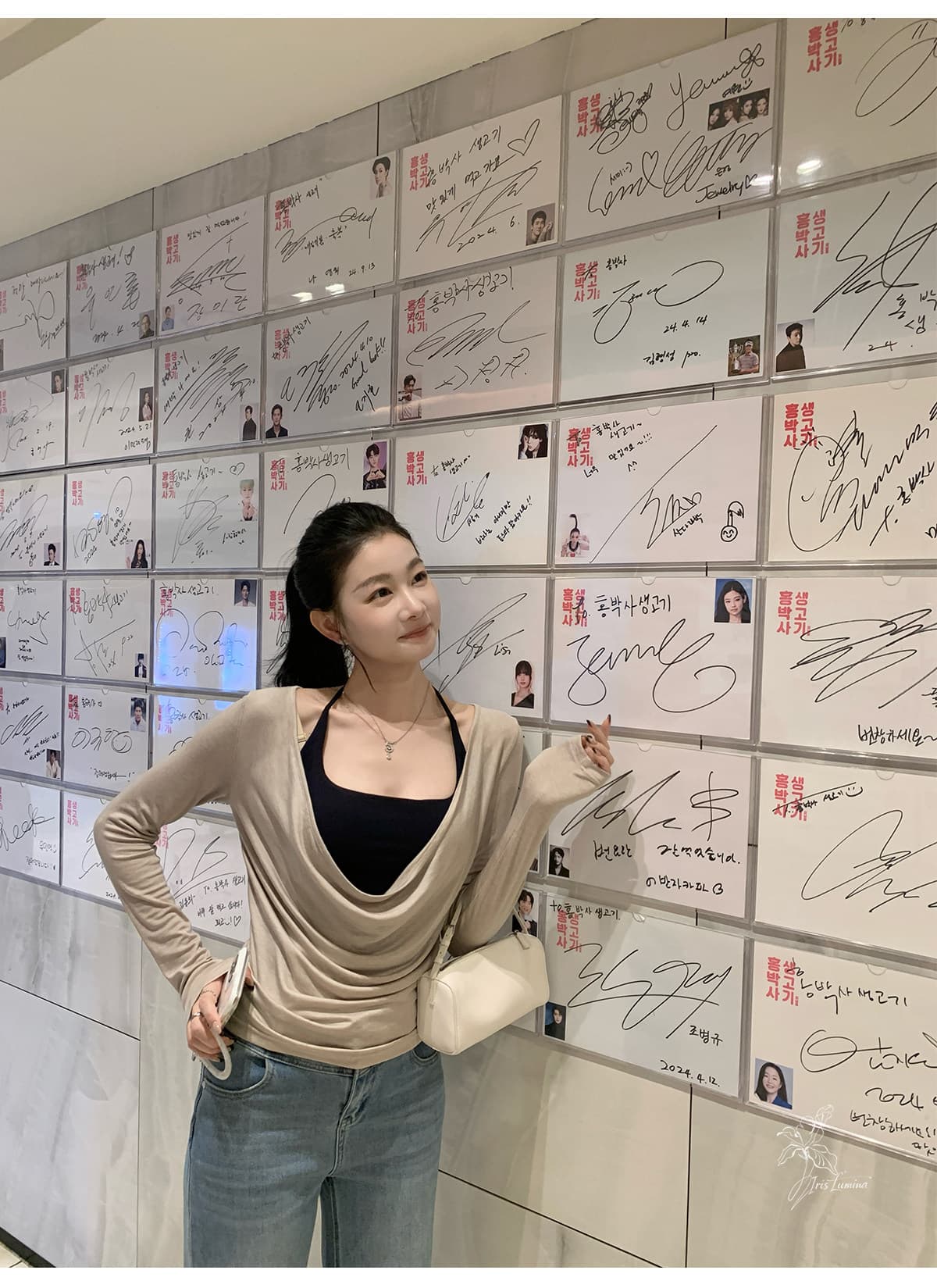 사람들 면 스택 음악 가면 의류 긴팔 블라우스 티셔츠 여성 겨울 흔들다 칼라 사실 두 조각 맨위 상세 이미지 14