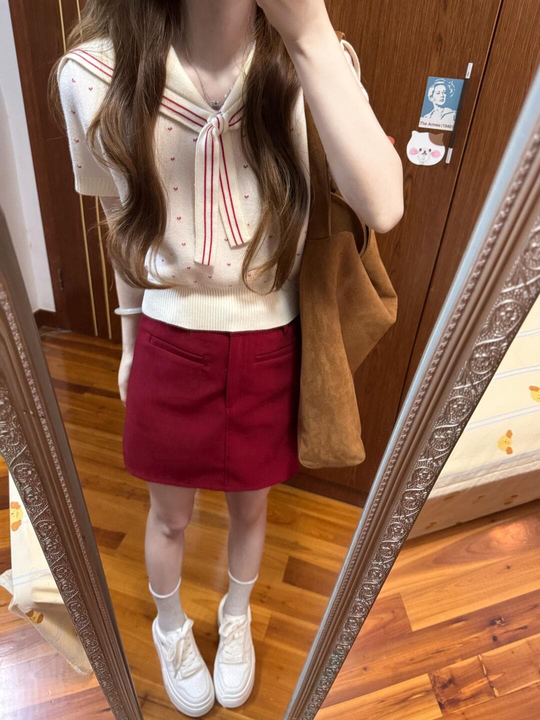 대학 스타일 사랑 해군 칼라 짧은 소매 니트웨어 여자 여름 새로운 디자인 센스 Chic 소매 웨이브 포인트 맨위