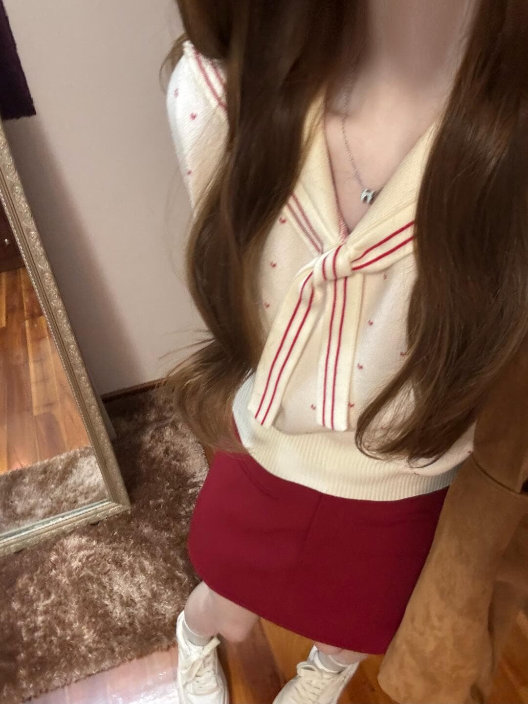 대학 스타일 사랑 해군 칼라 짧은 소매 니트웨어 여자 여름 새로운 디자인 센스 Chic 소매 웨이브 포인트 맨위 상세 이미지 3