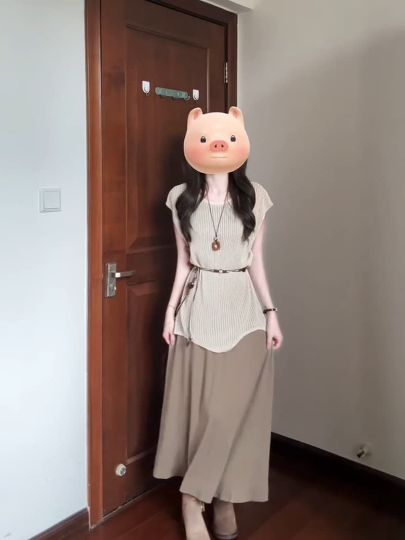 패션 세트 단색 홀로우 아웃 블라우스 여성 여름 새로운 레트로 도루 센스 조끼 원피스 슬림해 보이는 투피스 세트