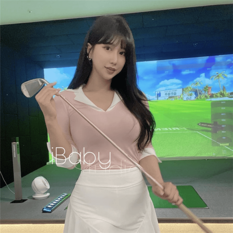 봄 여름 새로운 품격 V넥 트임 7부 소매 셔츠 패치워크 색상 맨위 한 부서 몸매 가꾸기 디스플레이 몸 만나는 티셔츠 여성 상세 이미지 2
