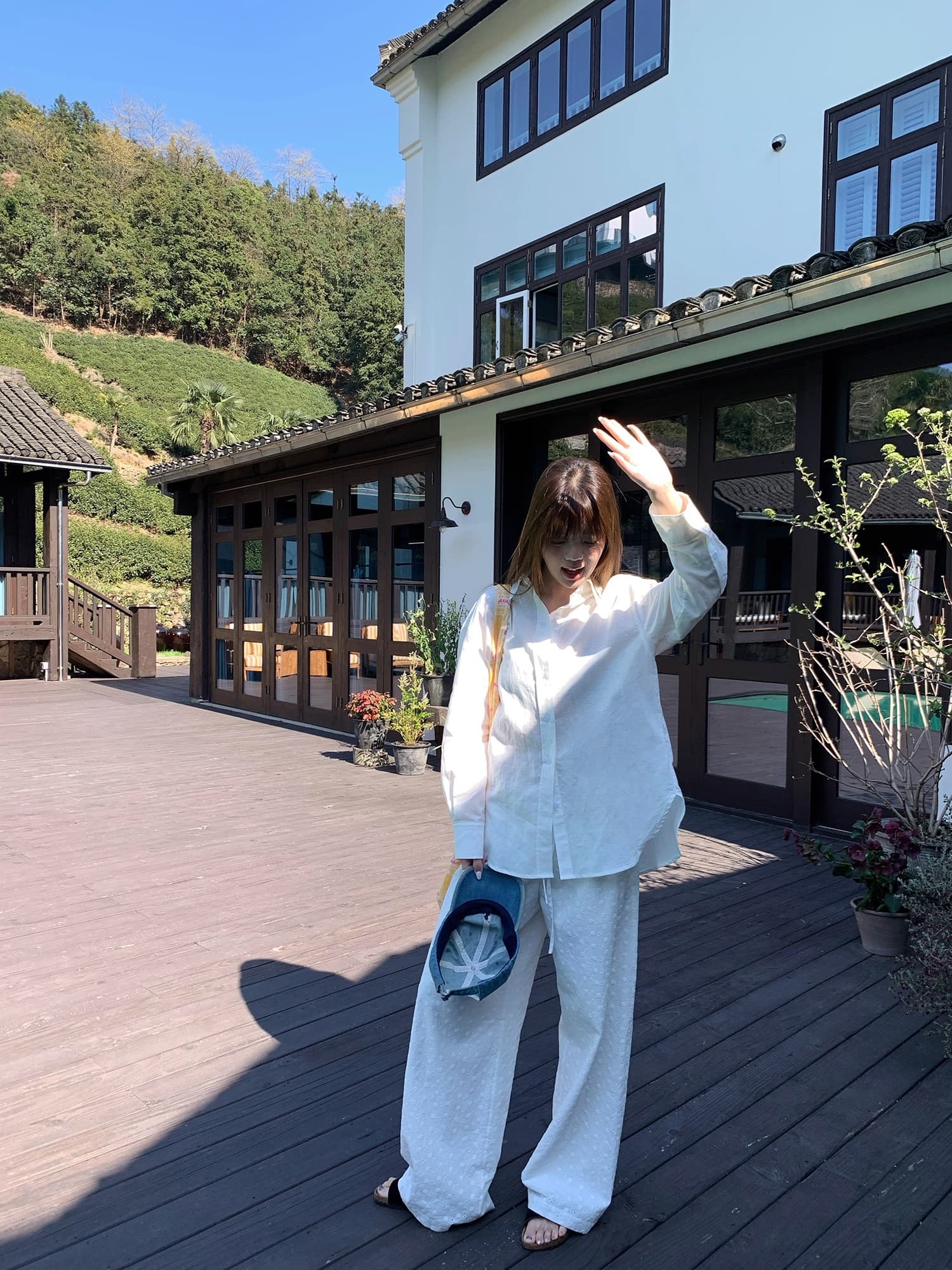 한국 동대문 가을 겨울 새로운 품격 느긋한 바람 슬림해 보이는 있음 안감 자수 작은 데이지 레이스 넓은 다리 길이 바지 상세 이미지 23