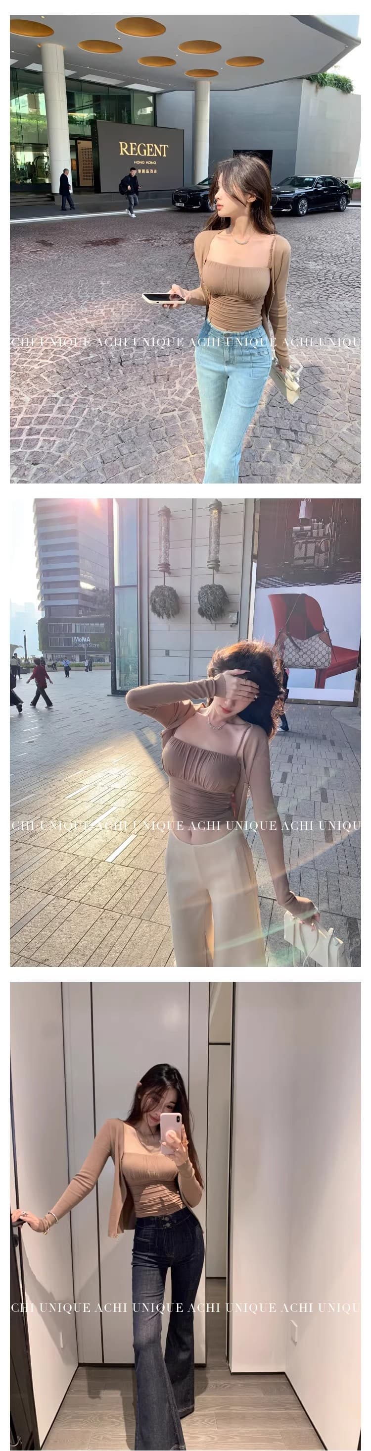 회색 가슴 패드 주름 캐미솔 여성 의류 여름 순수한 욕망 핫걸 쇼트 스타일 품격 몸매 가꾸기 다용도 외부 계속하다 상세 이미지 59
