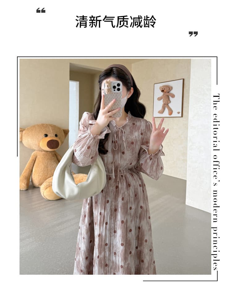 출산 착용 패션 이동 작은 마을 가을 달콤함 침 꽃 드레스 상세 이미지 2